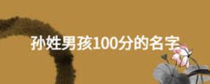 孙男孩名字大全起名字_孙姓100分好名,第3张