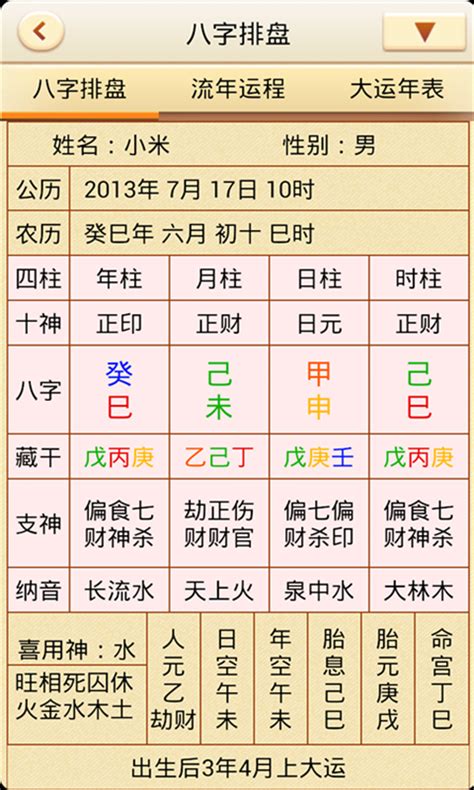 四柱八字排盘_四柱八字查询表免费,第2张