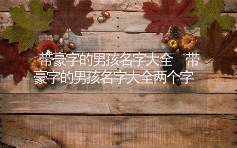 带豪字的男孩名字牛年_豪字的名字,第4张