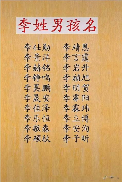 李什么好听男孩名字_李姓氏取名男孩,第3张