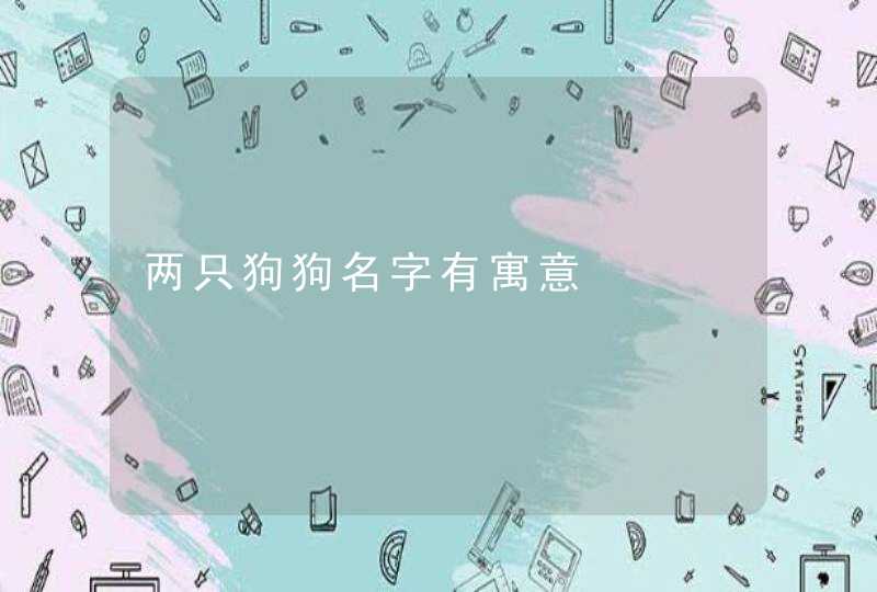 两只狗狗名字有寓意,第1张