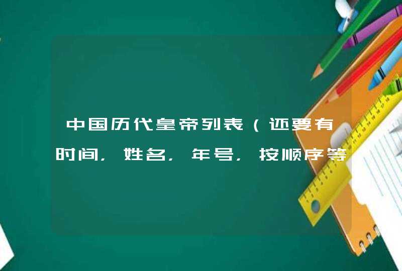 中国历代皇帝列表（还要有时间，姓名，年号，按顺序等）,第1张