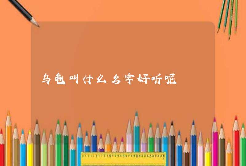 乌龟叫什么名字好听呢,第1张