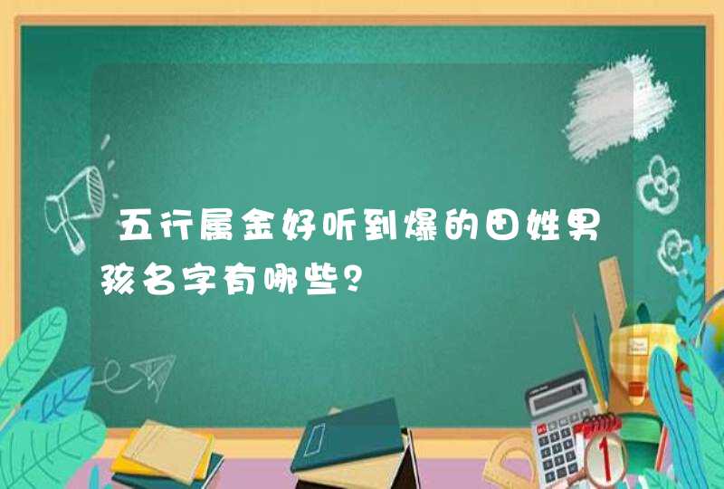 五行属金好听到爆的田姓男孩名字有哪些？,第1张