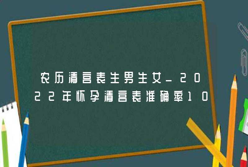 农历清宫表生男生女_2022年怀孕清宫表准确率100%,第1张