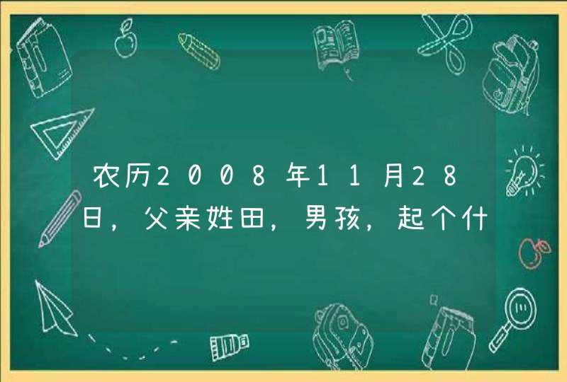 农历2008年11月28日，父亲姓田，男孩，起个什么名字好呢？麻烦了啊,第1张