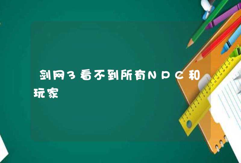 剑网3看不到所有NPC和玩家,第1张