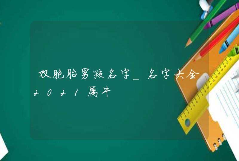 双胞胎男孩名字_名字大全2021属牛,第1张