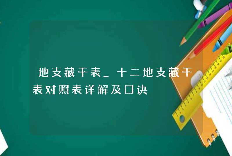 地支藏干表_十二地支藏干表对照表详解及口诀,第1张