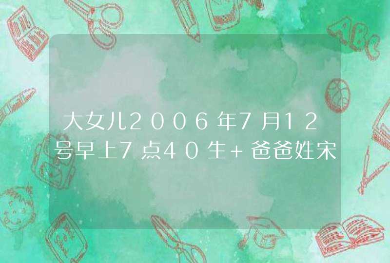 大女儿2006年7月12号早上7点40生 爸爸姓宋 妈妈姓薛 想起个比较好听的名字,第1张