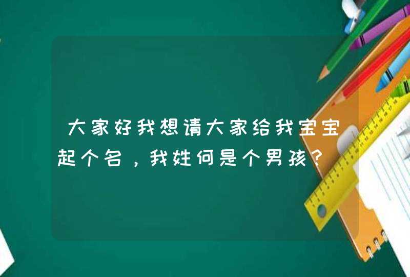 大家好我想请大家给我宝宝起个名，我姓何是个男孩？,第1张