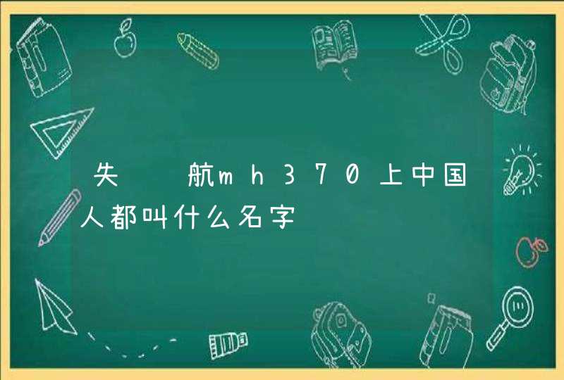 失联马航mh370上中国人都叫什么名字,第1张