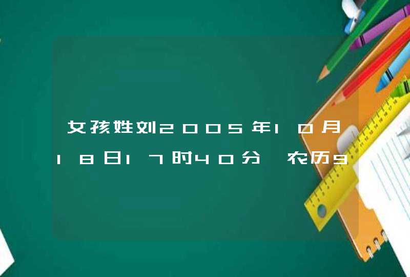 女孩姓刘2005年10月18日17时40分,农历9月16日属鸡,帮忙给取个名字吧谢谢,第1张