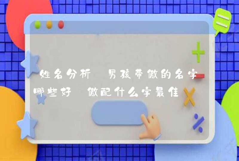 姓名分析:男孩带傲的名字哪些好_傲配什么字最佳,第1张