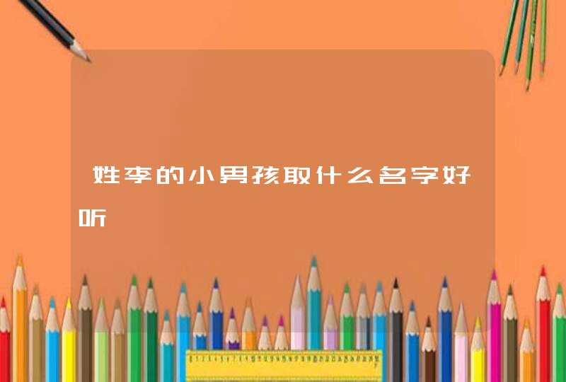 姓李的小男孩取什么名字好听,第1张