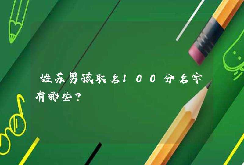 姓苏男孩取名100分名字有哪些？,第1张