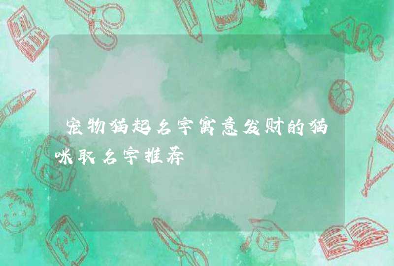 宠物猫起名字寓意发财的猫咪取名字推荐,第1张