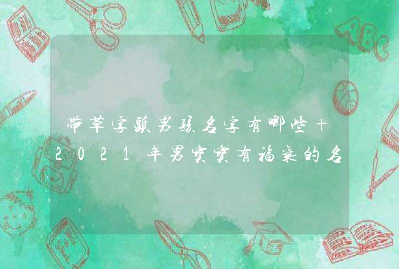 带草字头男孩名字有哪些 2021年男宝宝有福气的名字,第1张