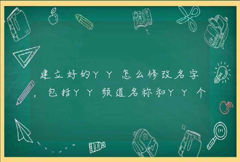 建立好的YY怎么修改名字，包括YY频道名称和YY个人名称,第1张