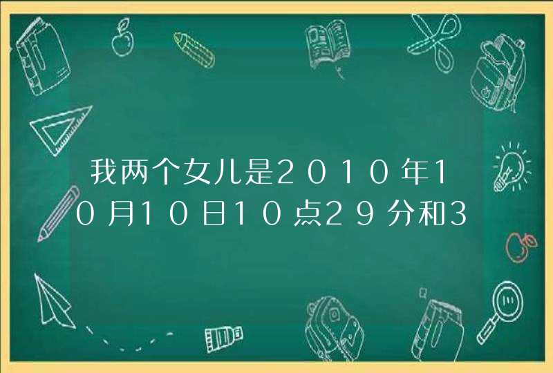 我两个女儿是2010年10月10日10点29分和30分出生的,现在急着办出生证明要起个名字，请有学问的人给起个又好,第1张