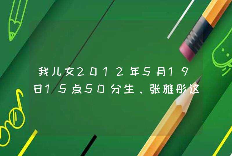 我儿女2012年5月19日15点50分生。张雅彤这个名字好吗？,第1张