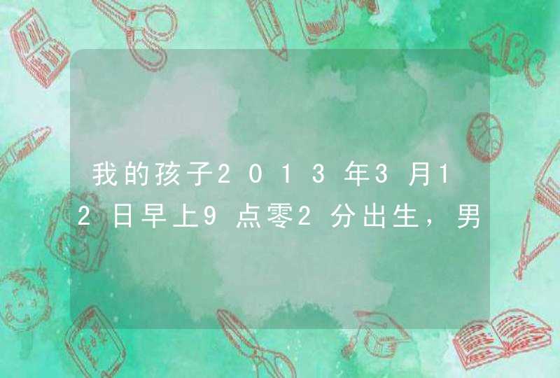 我的孩子2013年3月12日早上9点零2分出生，男孩，父姓张。请问五行是什么，孩子去什么名字？,第1张