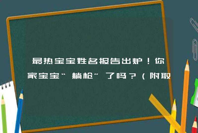 最热宝宝姓名报告出炉！你家宝宝“躺枪”了吗？（附取名攻略）,第1张