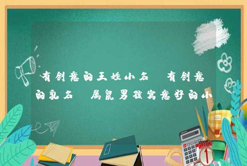 有创意的王姓小名,有创意的乳名_属鼠男孩寓意好的小名,第1张