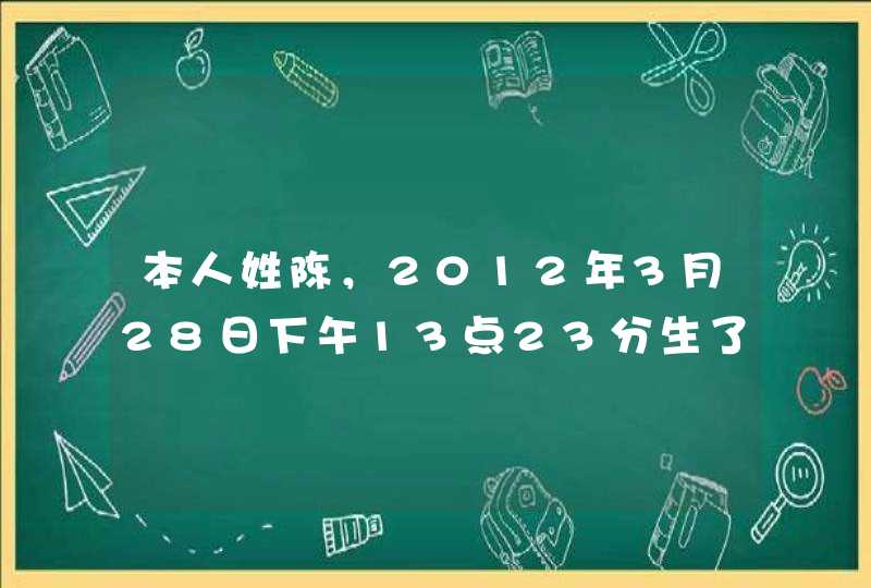 本人姓陈，2012年3月28日下午13点23分生了女儿，希望大大帮我根据命理五行取个好名字，重酬,第1张