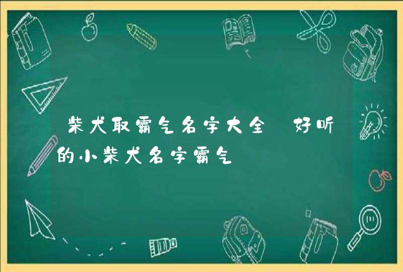 柴犬取霸气名字大全_好听的小柴犬名字霸气,第1张