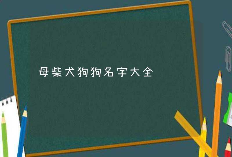 母柴犬狗狗名字大全,第1张