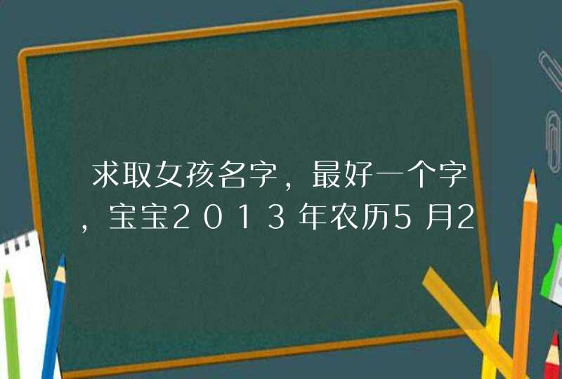 求取女孩名字，最好一个字，宝宝2013年农历5月26阳历7月3号12点零五出生，爸爸姓王。,第1张