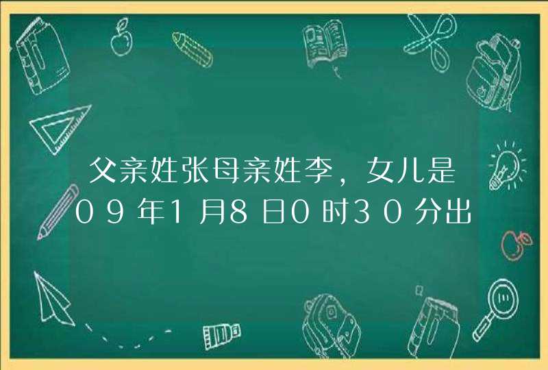 父亲姓张母亲姓李,女儿是09年1月8日0时30分出生请高手帮忙起名,第1张