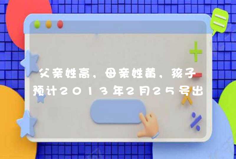 父亲姓高，母亲姓黄，孩子预计2013年2月25号出生（蛇年）求男孩名字？,第1张