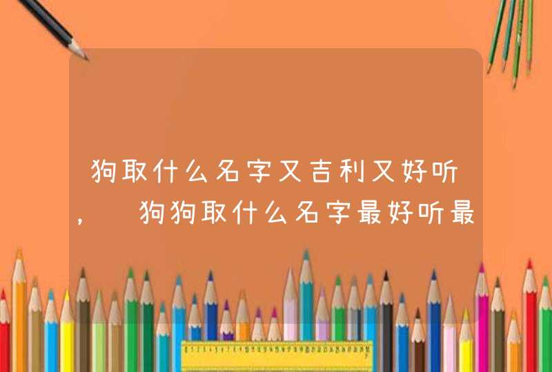 狗取什么名字又吉利又好听，给狗狗取什么名字最好听最吉祥,第1张