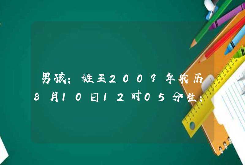 男孩;姓王2009年农历8月10日12时05分生;叫什么名字呢,第1张