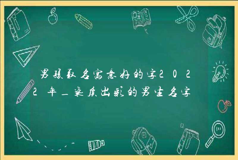 男孩取名寓意好的字2022年_气质出彩的男生名字,第1张