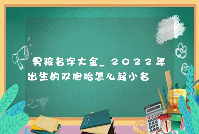 男孩名字大全_2022年出生的双胞胎怎么起小名,第1张