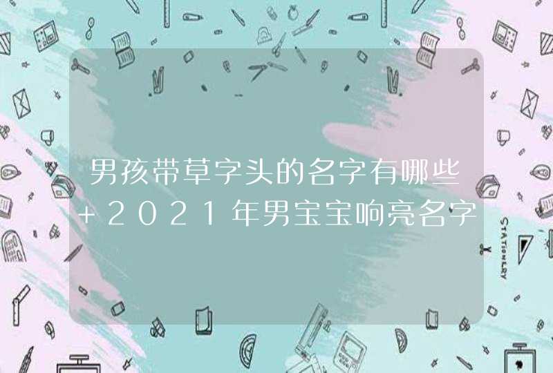 男孩带草字头的名字有哪些 2021年男宝宝响亮名字,第1张