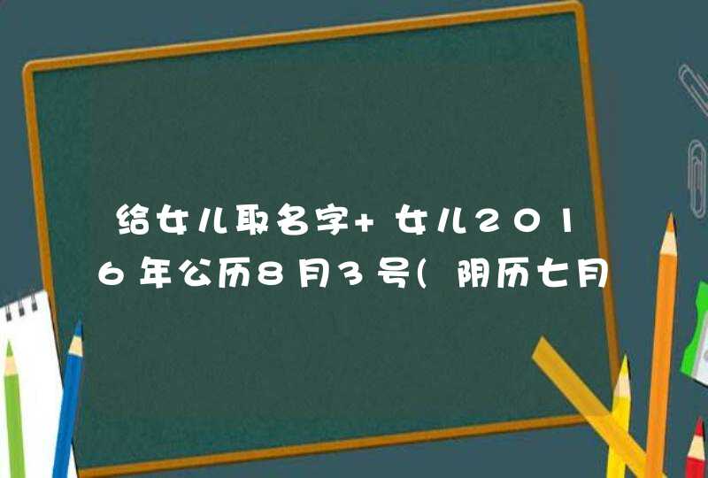 给女儿取名字 女儿2016年公历8月3号(阴历七月初一)15：38出生，我姓胡 ，妈妈姓姜 ，取个什么名字好？,第1张