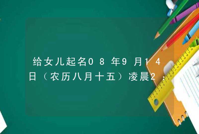 给女儿起名08年9月14日（农历八月十五）凌晨2：20分出生，五行缺木，母姓陈，父姓林，起什么名字好啊,第1张