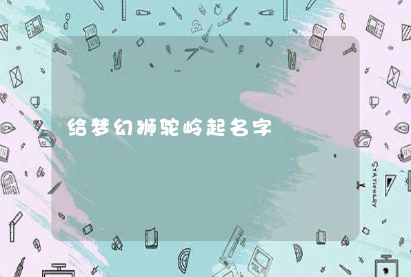 给梦幻狮驼岭起名字,第1张