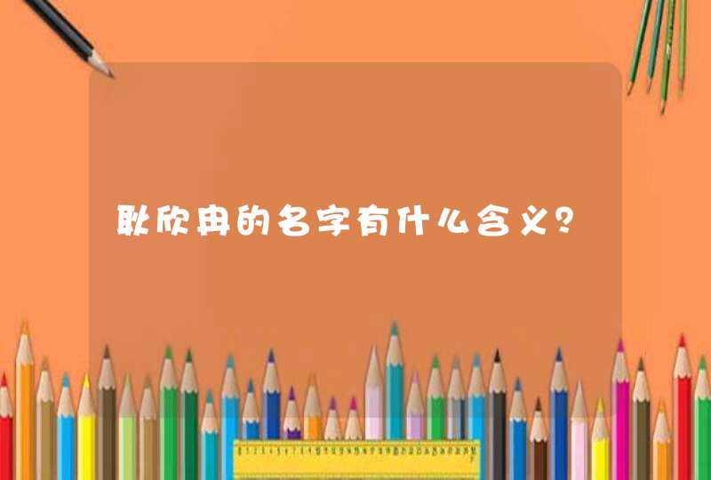 耿欣冉的名字有什么含义？,第1张