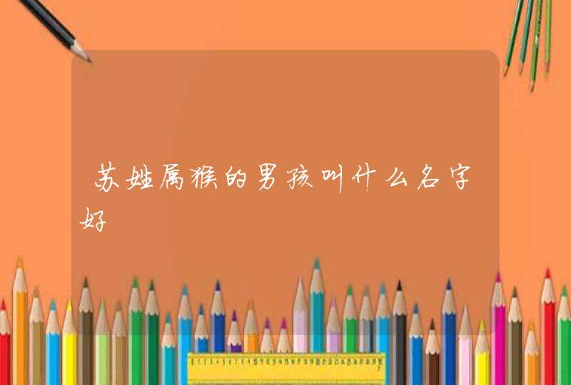 苏姓属猴的男孩叫什么名字好,第1张