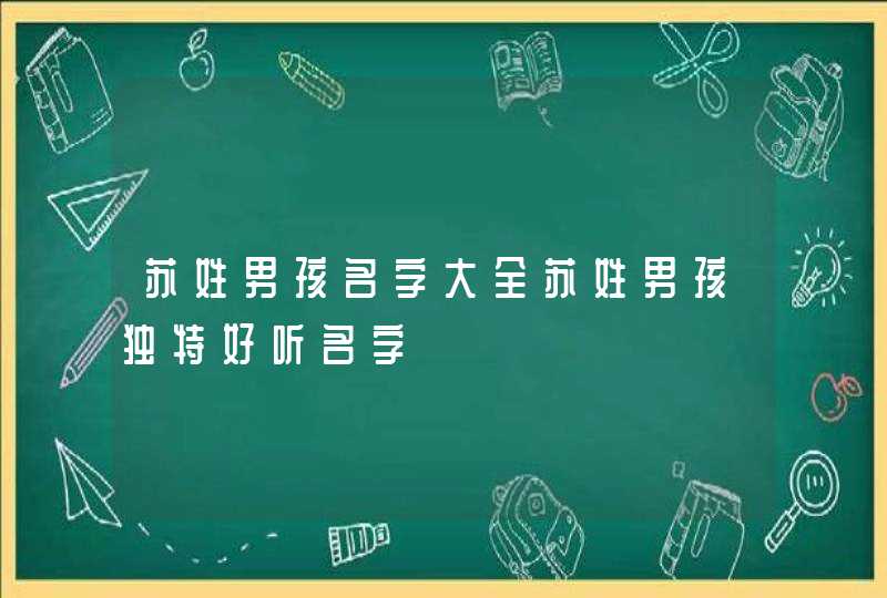 苏姓男孩名字大全苏姓男孩独特好听名字,第1张