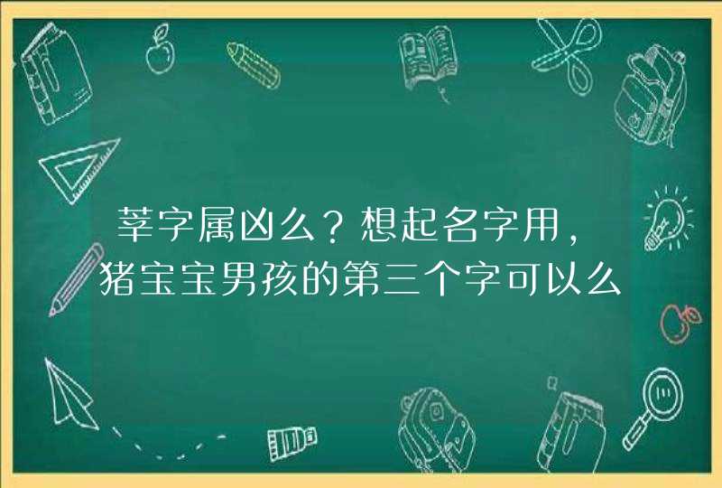 莘字属凶么？想起名字用，猪宝宝男孩的第三个字可以么,第1张