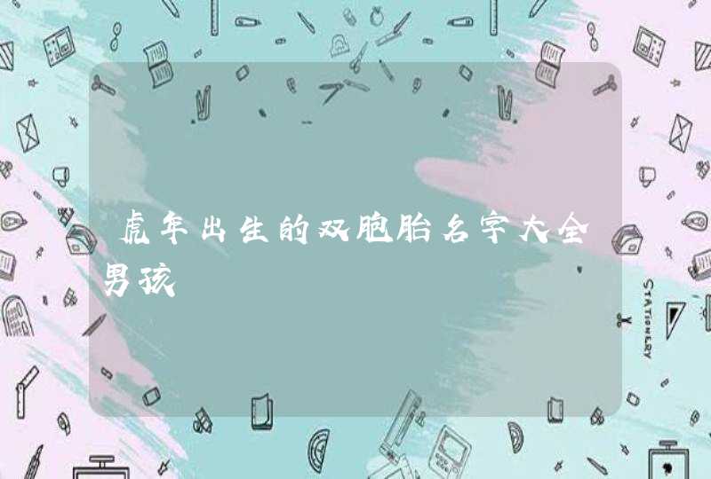 虎年出生的双胞胎名字大全男孩,第1张