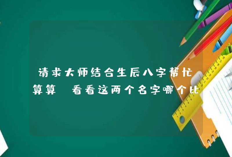 请求大师结合生辰八字帮忙算算，看看这两个名字哪个比较好，给些建议和意见，谢谢了。出生日期：新历20,第1张