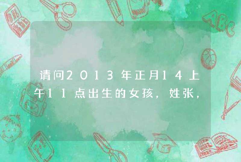 请问2013年正月14上午11点出生的女孩，姓张，取什么名字好？请高手赐教。,第1张