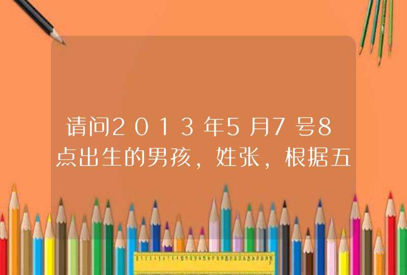 请问2013年5月7号8点出生的男孩，姓张，根据五行、五格数理、三才搭配等要怎么取名字？,第1张